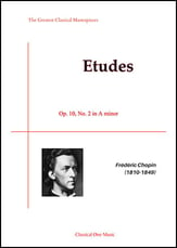 Etude Op. 10, No. 2 in A minor piano sheet music cover